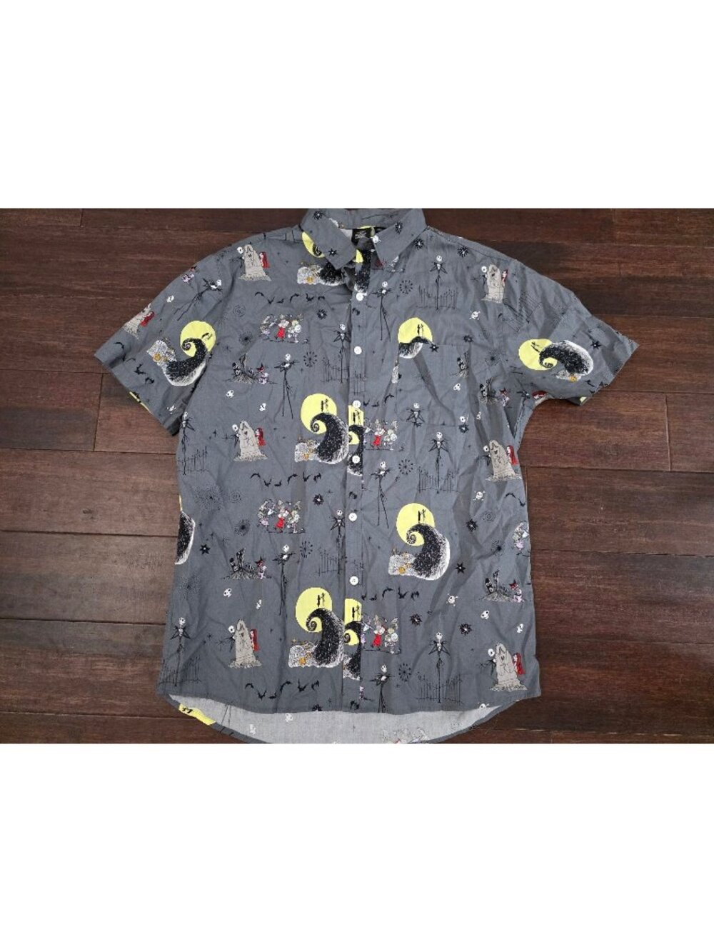 Disney Nightmare Before Christmas Tim Burton Shirt Men's Large Button Down